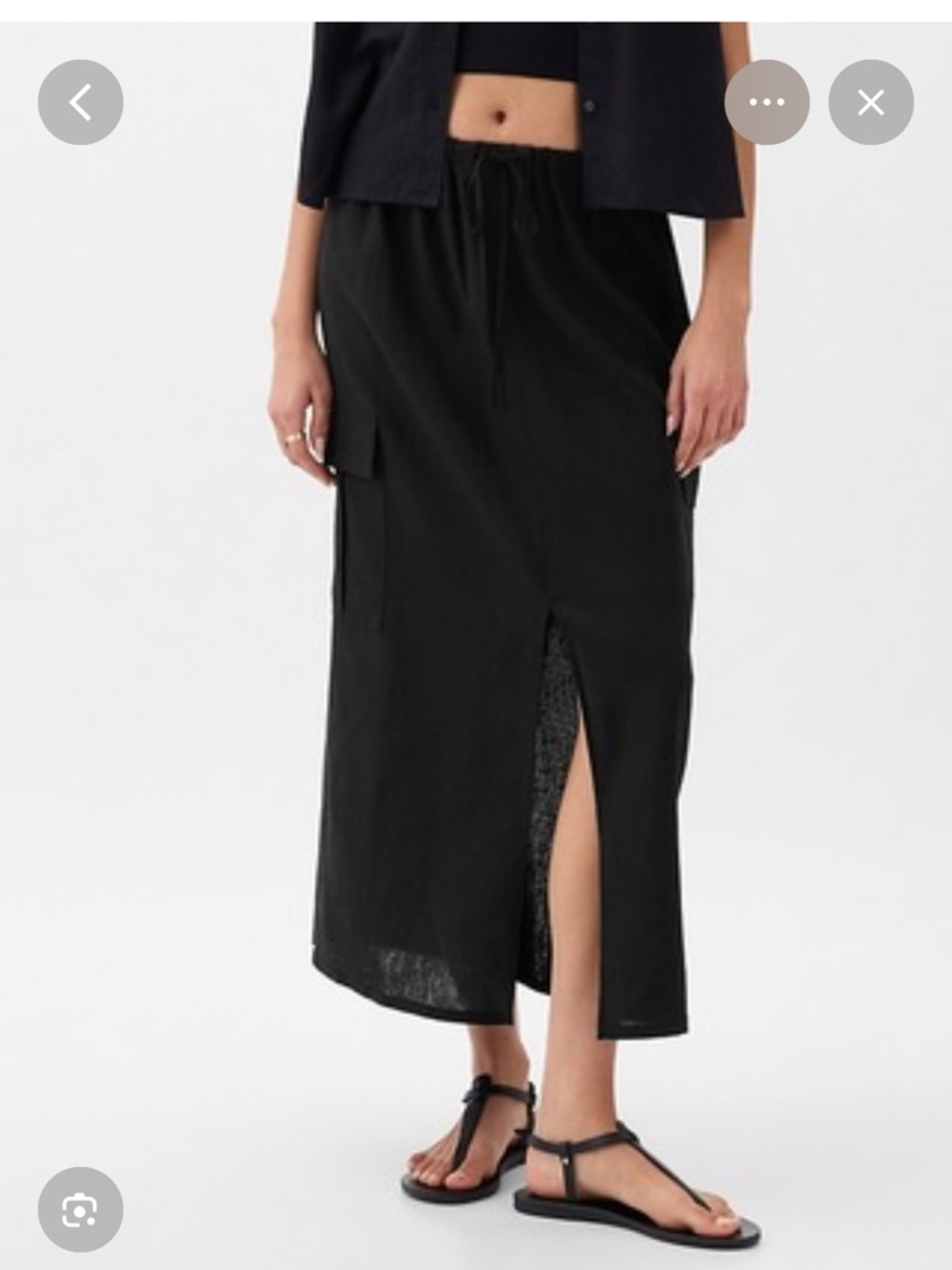 Gap linen blend cargo skirt